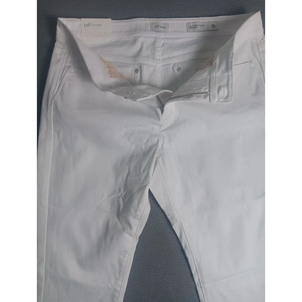 J.Jill womens Slim Ankle jeans petite 10P stretch solid white authentic fit